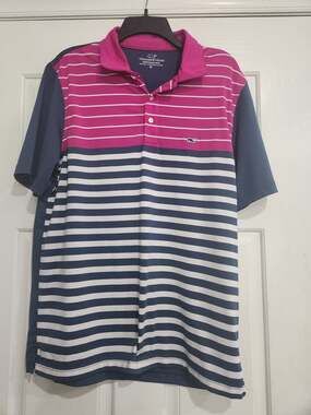 Vineyard Vines Performance Men's Short Sleeve Striped Polo Shirt